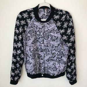 Free people floral bomber jacket S